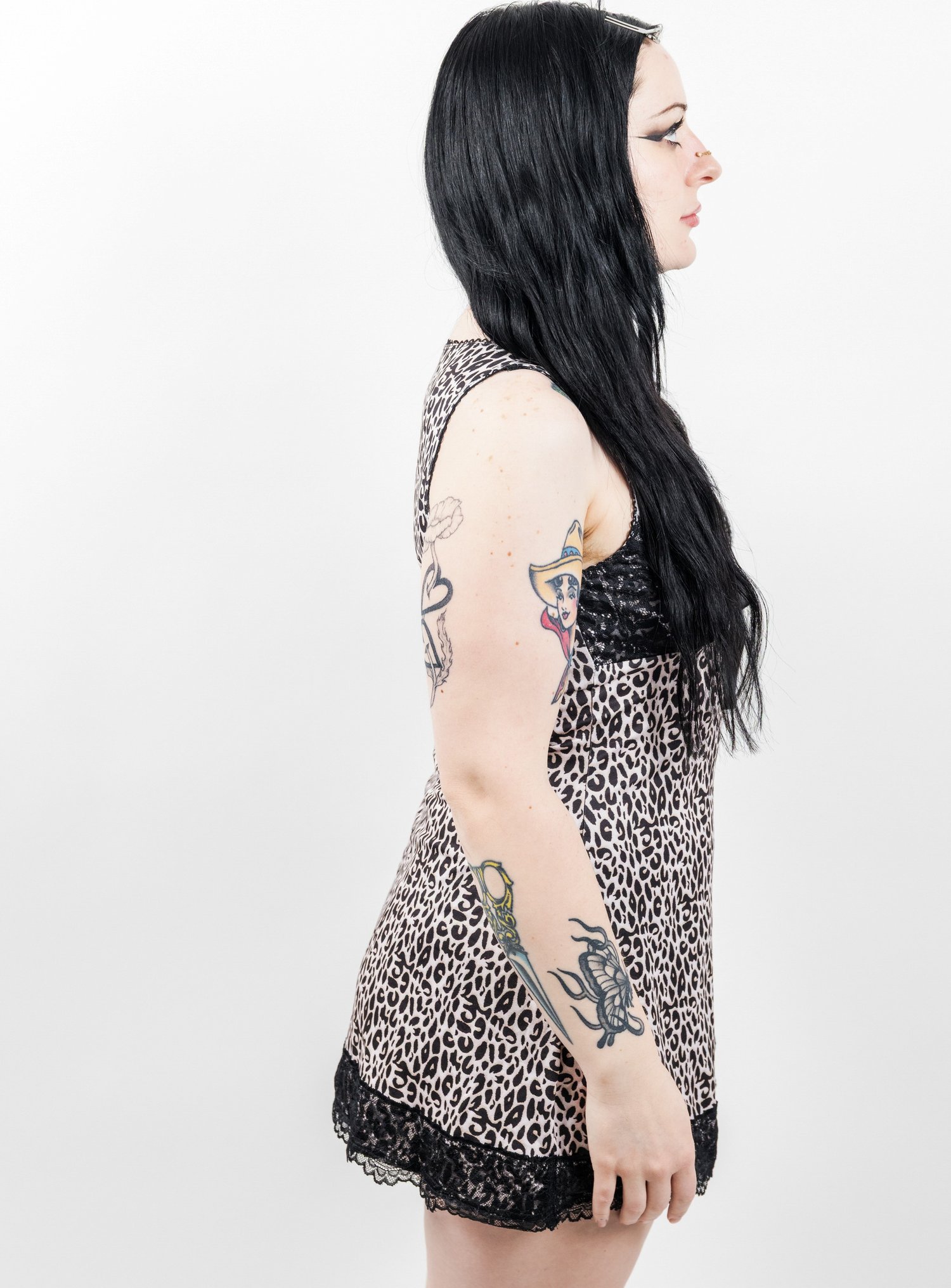 Image of Y2K Lace Leopard Print Dress