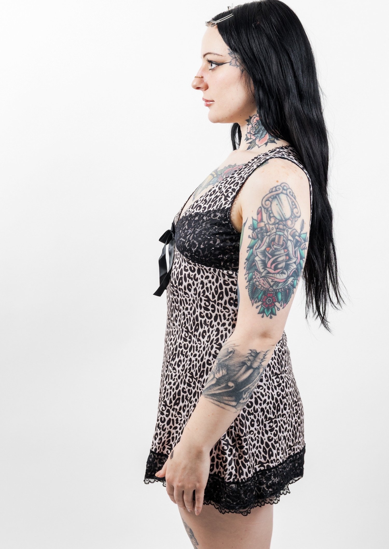 Image of Y2K Lace Leopard Print Dress
