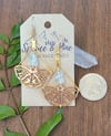 Golden Moth Raw Fluorite Crystal Earrings