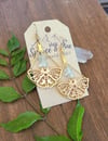 Golden Moth Raw Fluorite Crystal Earrings