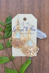 Golden Moth Raw Fluorite Crystal Earrings