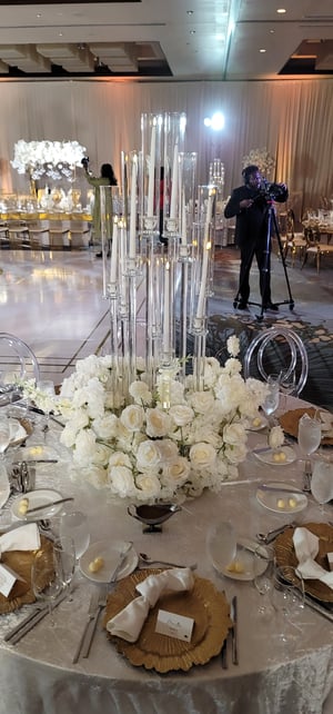 Image of Clear Glass  Candlelabra  10 arms 