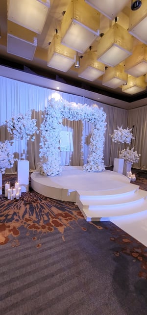 Image of White  Flower  square arch 8ft x 8ft  silk flower arch  