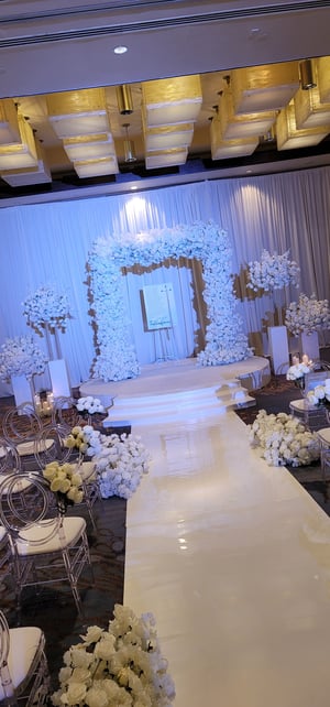 Image of White  Flower  square arch 8ft x 8ft  silk flower arch  