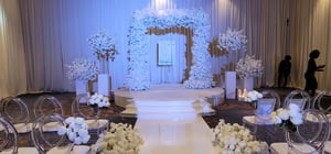 Image of White  Flower  square arch 8ft x 8ft  silk flower arch  