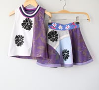 Image 2 of petals floral 2/3 2 3T skirt set courtneycourtney purple pineapple matching tank sleeveless