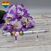 Image 2 of Silver Rainbow Beaded Pen 