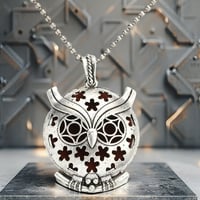 Image 1 of Owl Pendant Aromatherapy Necklace 🦉 – Carry Calm with Symbolic Style