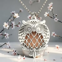 Image 2 of Customizable Scent Owl Necklace 🌸 – Swap Oils, Elevate Your Mood
