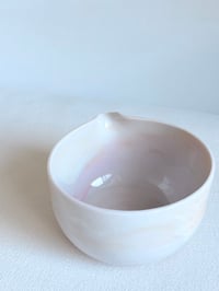 Image 4 of Cherry Blossom Matcha Bowl - White and Pink Marble Small