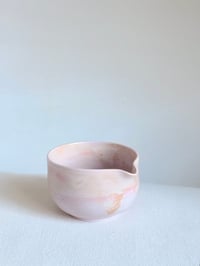 Image 1 of Cherry Blossom Matcha Bowl - Blush and Pink Marble Small