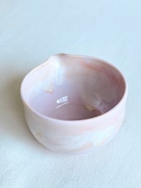 Image 4 of Cherry Blossom Matcha Bowl - Blush and Pink Marble Small