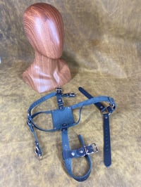 Image 4 of Leather Head Harness Panel Gag (No ball version)