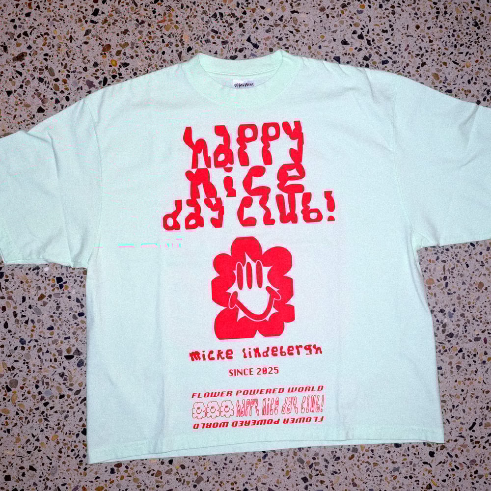 Image of Happy nice day club! Size medium Super light neon green