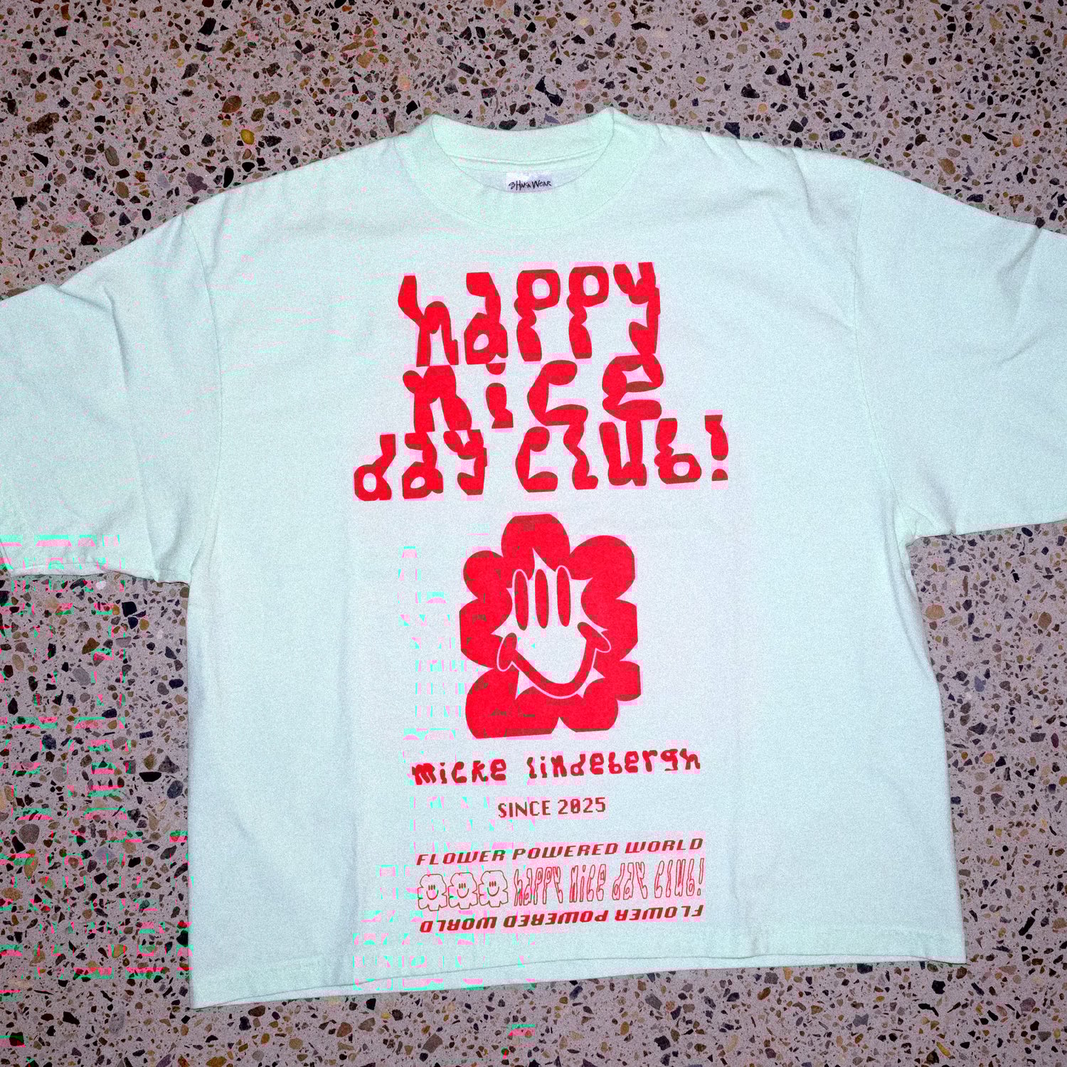 Image of Happy nice day club! Size medium Super light neon green 