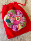 Bright Bird Hand Embroidered Brooch