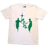 Image 1 of h+h green on white tee