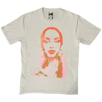 Image 1 of sade/red on white tee