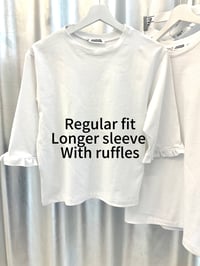 Image 4 of Cotton Tshirt regular fit with ruffles detail