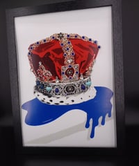 Image 3 of Prestige A3 Sapphire Rosettes and Turqiouse hearts Crown in 3D box frame