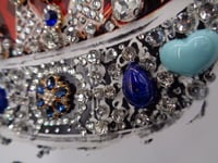 Image 5 of Prestige A3 Sapphire Rosettes and Turqiouse hearts Crown in 3D box frame
