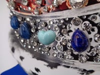Image 16 of Prestige A3 Sapphire Rosettes and Turqiouse hearts Crown in 3D box frame