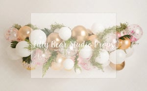 Image of Garden Party Balloon Garland Cake smash