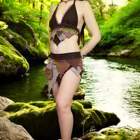 Image 12 of Dark Brown Leafy Pouch Earthy Fairy Set - S/M