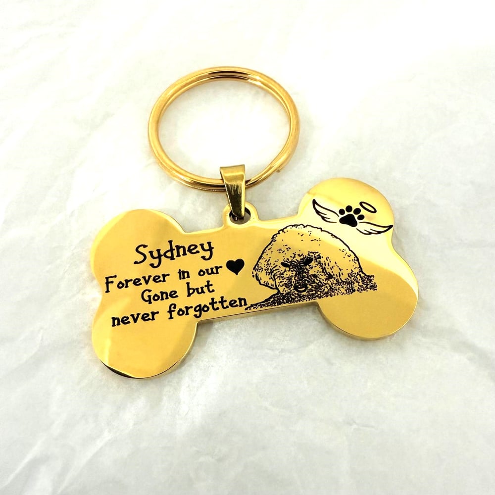 Image of Customized Loss of Pet Dog Memorial Keychain Gift