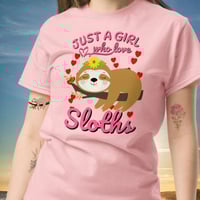 Image 1 of Just A Girl Who Love Sloths Unisex T-shirt
