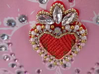 Image 7 of Pink beaded Red Heart Crown T shirt