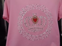 Image 10 of Pink beaded Red Heart Crown T shirt