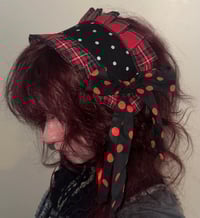 Image 1 of polka dot x tartan headdres