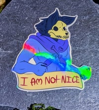 Image 3 of "I Am Not Nice" Skeledog Sticker
