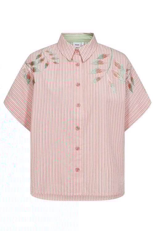 Image of 1-Camisa NUULLA rayas rosas bordado