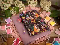 Image 1 of Pochette Broderie taille L CHINGU "Renard et Oiseau Violet"