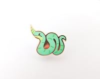 Image 1 of Rhinoceros Snake  - Tiny Reptile Enamel Pins