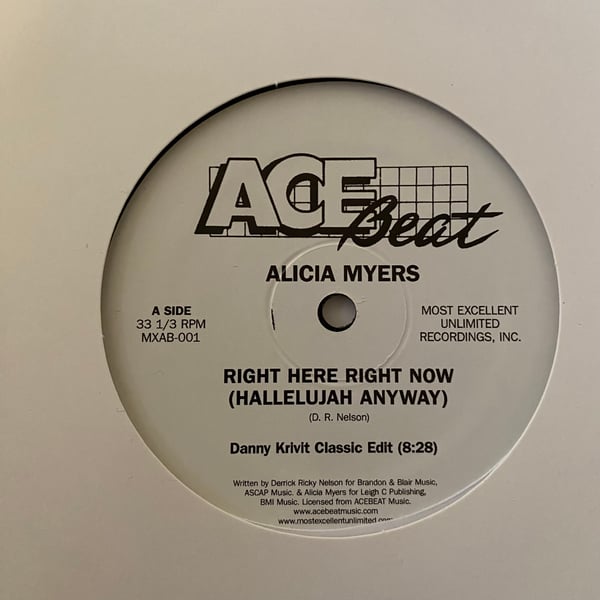 Image of Alicia Myers "Right Here Right Now (Hallelujah Anyway)" edits