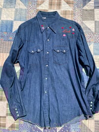 Image 1 of 70’s Embroidered Denim Shirt