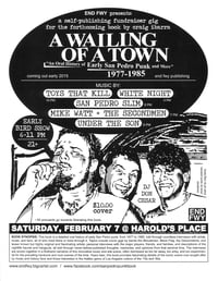 A WAILING OF A TOWN, Fundraiser @ Harold's Place, 2/7/15 → cardstock flyer