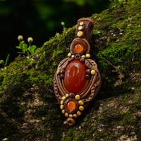 Image 1 of Dainty Carnelian Fairy Woodland Pendant