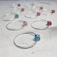 Image 2 of Large First Exploration Hoops in Orange or Hot Pink on 30mm Hoops