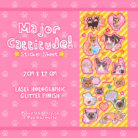 Major Cattitude Glitter Sticker Sheet