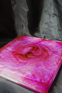 Image 3 of Holding the Moon | Purple Iridescent Handmade Glitter Square Resin Tray