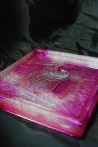 Image 5 of Holding the Moon | Purple Iridescent Handmade Glitter Square Resin Tray