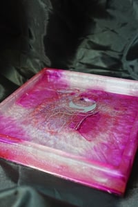 Image 2 of Holding the Moon | Purple Iridescent Handmade Glitter Square Resin Tray