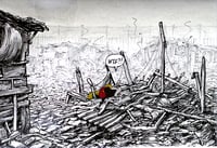 Image 2 of Black and White Mickey Slum Shack - 'Collapsed Shack'