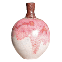 Image 1 of Tenmoku & Watermelon Vase with narrow neck.