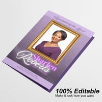 Image 5 of 8 Page Blue Elegant Funeral Program 11x17 | Fully Editable Canva