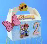 Image 2 of Custom Deluxe Party Favor Candy Box Gable Box First Birthday Baby Party Decor